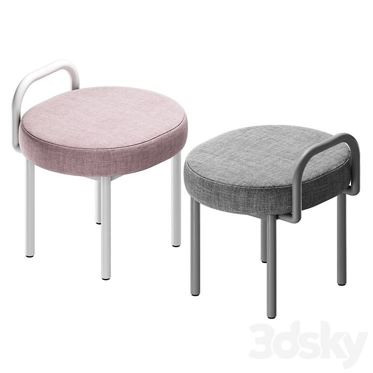 fashion design pouffe 3DS Max Model - thumbnail 2