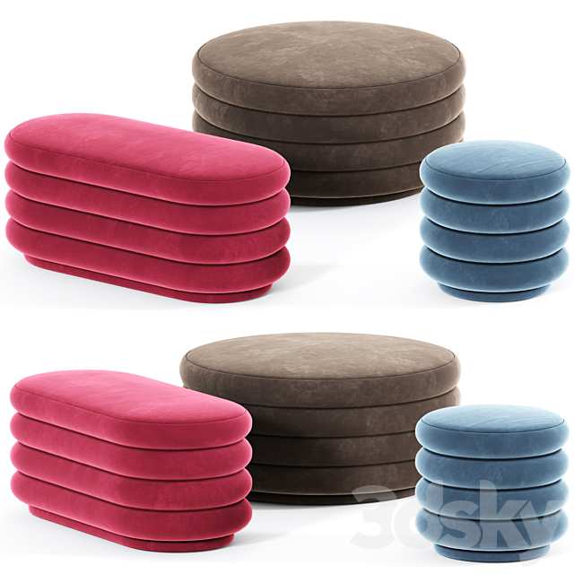 Ferm living pouf round 3DSMax File - thumbnail 1