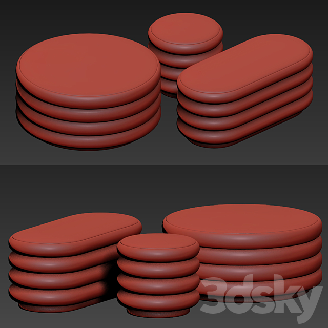 Ferm living pouf round 3DSMax File - thumbnail 2