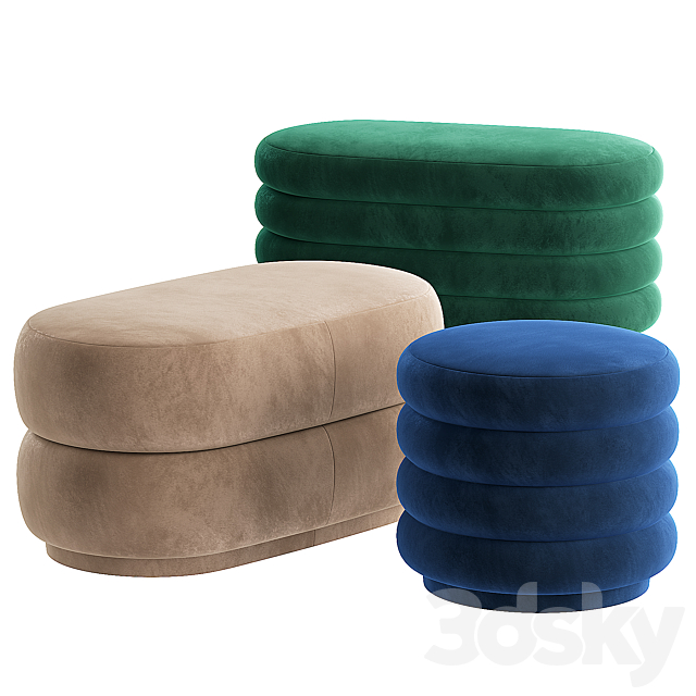 Ferm Living – Round Pouf 3ds Max - thumbnail 2