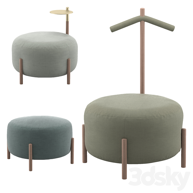 FLAG Pouffe By Bolzan Letti 3DS Max Model - thumbnail 1