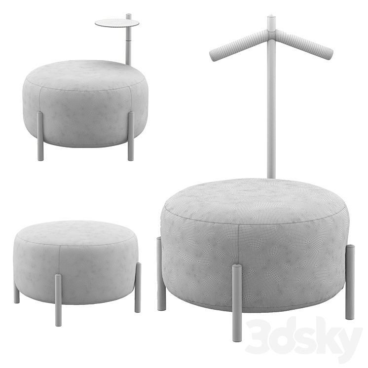 FLAG Pouffe By Bolzan Letti 3DS Max Model - thumbnail 2