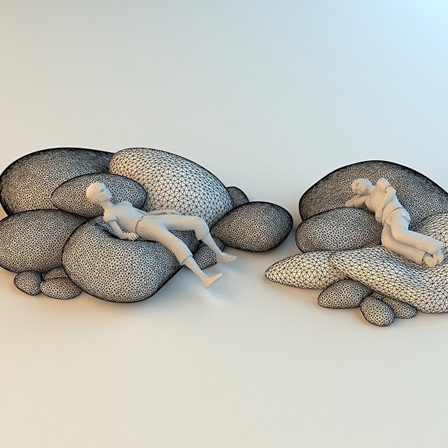 Floor cushions stones 3DSMax File - thumbnail 2