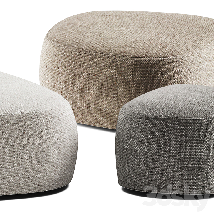 Flou PIERRE Garden Poufs 3DS Max Model - thumbnail 2