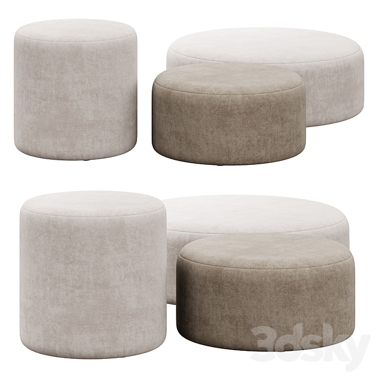 Folk pouf collection by noo.ma 3DS Max Model - thumbnail 1