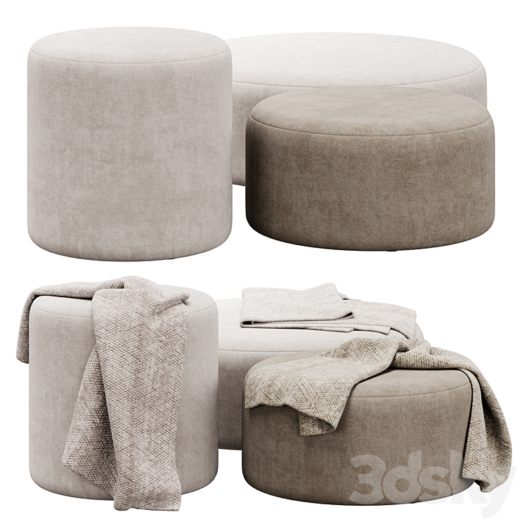 Folk pouf collection by noo.ma 3DS Max Model - thumbnail 2