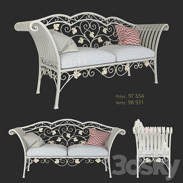 forged_bench 3ds Max - thumbnail 1