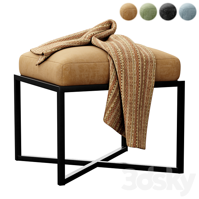 Four hands nadia accent stool 3ds Max - thumbnail 1