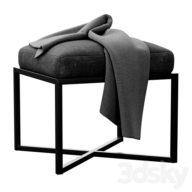 Four hands nadia accent stool 3ds Max - thumbnail 3