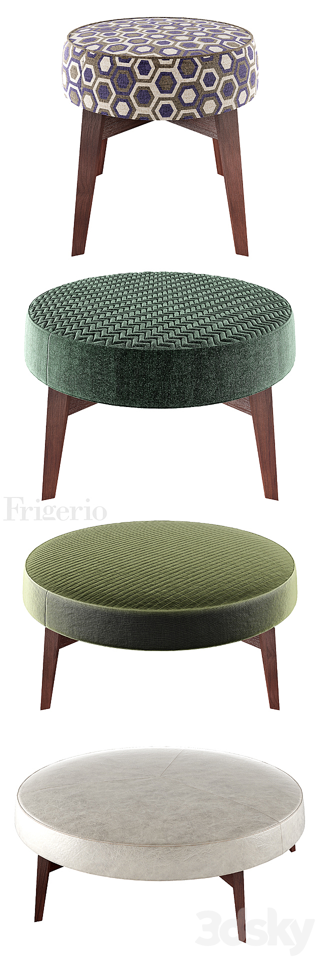 Frigerio salotti cross ottoman 3DSMax File - thumbnail 2