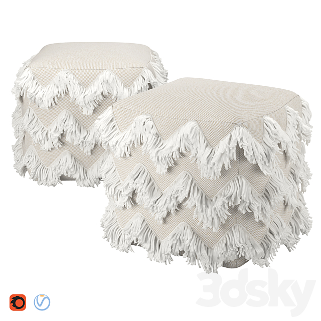 Fringed Pouf 3DSMax File - thumbnail 1