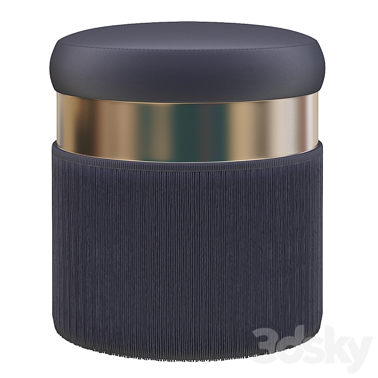 Fuente Upholstered pouf 3DS Max Model - thumbnail 1