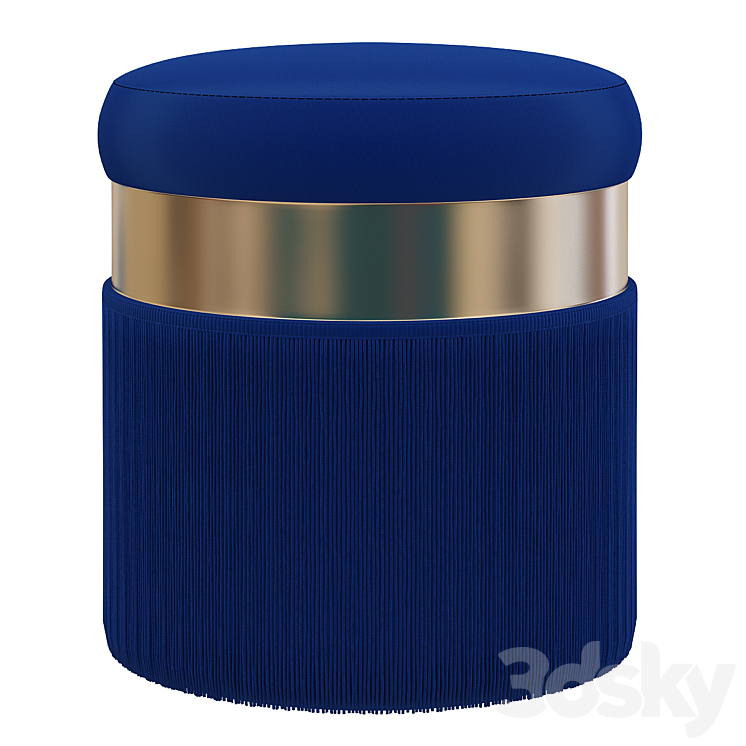 Fuente Upholstered pouf 3DS Max Model - thumbnail 2