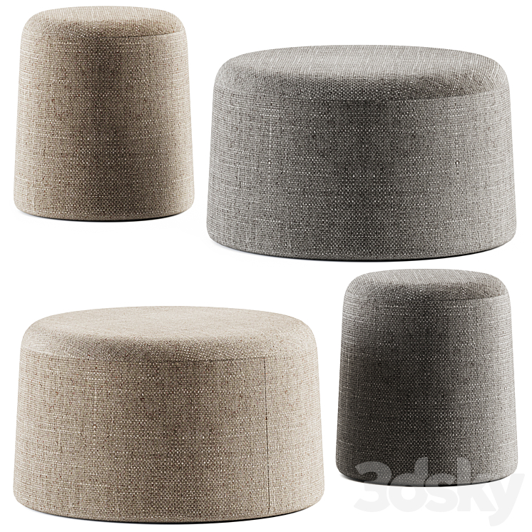 FUNGO Upholstered Pouf by Grado Design \/ Pouf 3DS Max Model - thumbnail 3