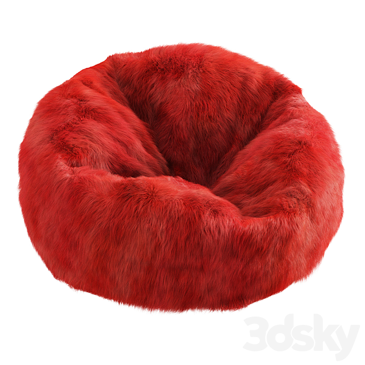 fur bag chair 3DS Max Model - thumbnail 2