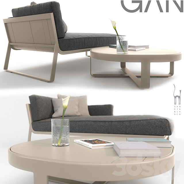 Gandia Blasco Modular Flat Sofa set 3DS Max Model - thumbnail 2