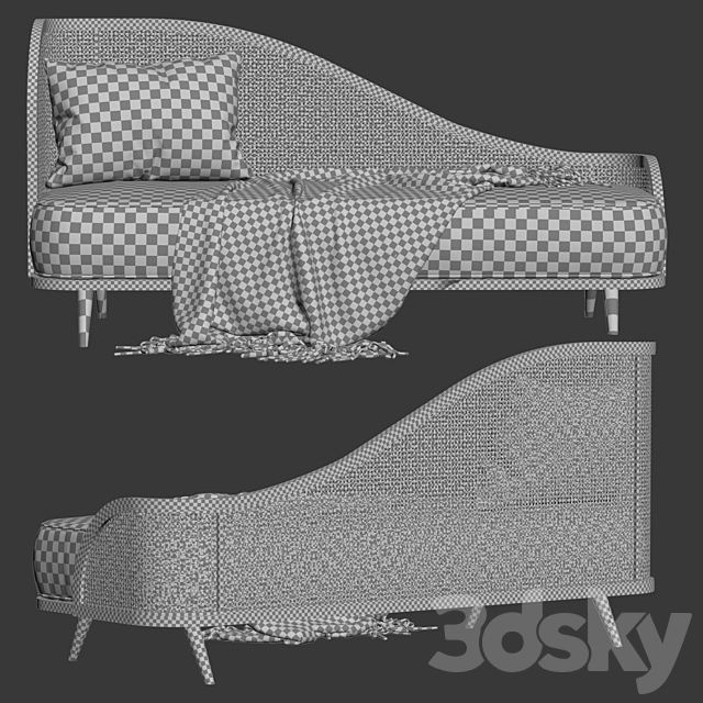 Garden daybed WM _ Rattan bench 3DSMax File - thumbnail 4