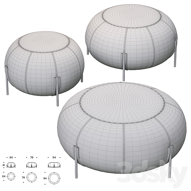 GEO Pouf by Saba Italia 3DS Max Model - thumbnail 5