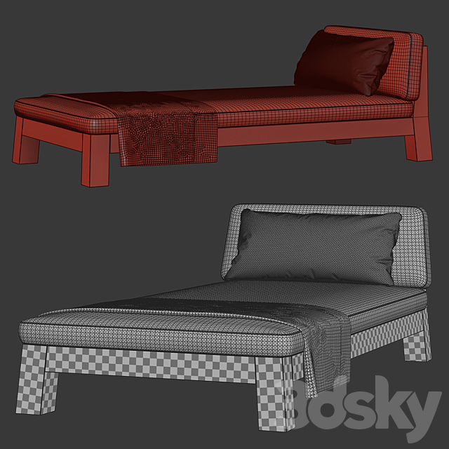 Gijs daybed by Piet Boon _ Beach lounger 3DSMax File - thumbnail 3