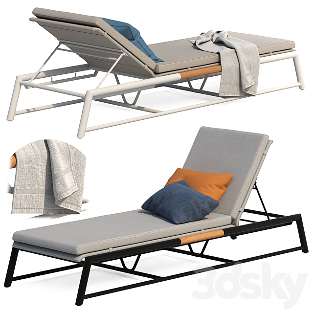 Globewest Antigue Sunbed 3DS Max Model - thumbnail 2