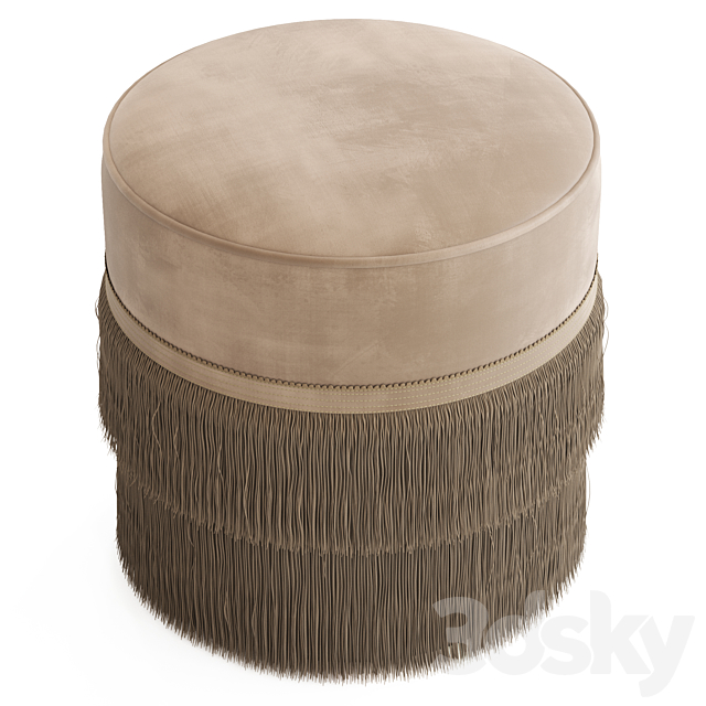 Globewest Kennedy Fringed Ottoman 3DSMax File - thumbnail 2