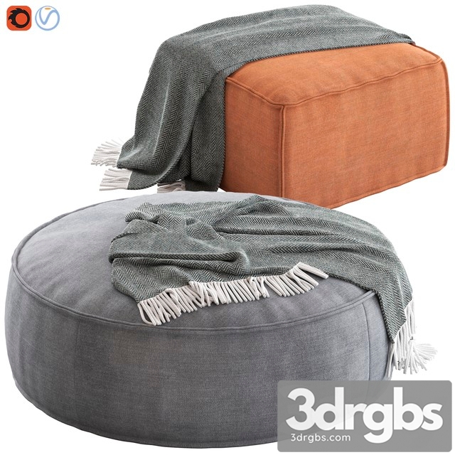 Globewest Orlando Seamed Ottoman 3dsmax Download - thumbnail 1