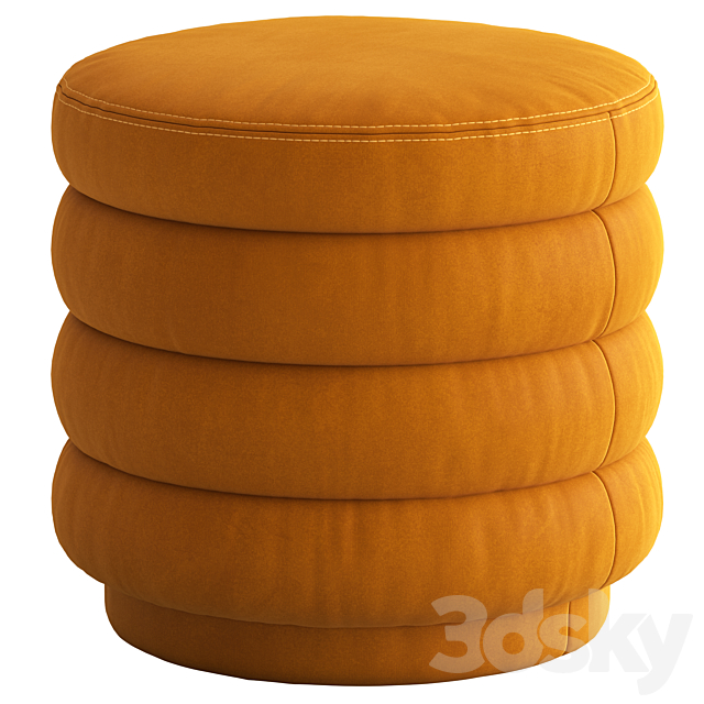 Globewest Ribbed Ottoman 3DS Max Model - thumbnail 3