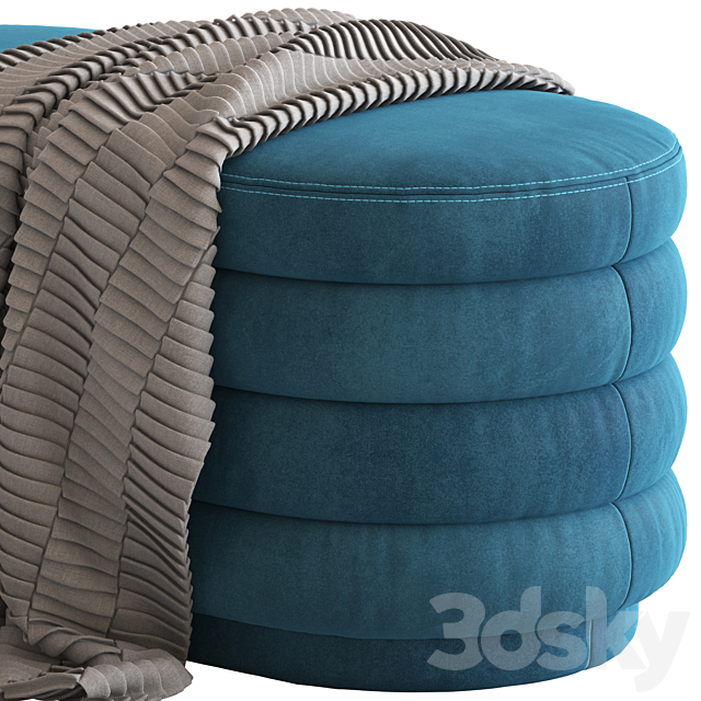 Globewest Ribbed Ottoman 3DS Max Model - thumbnail 4