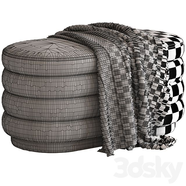 Globewest Ribbed Ottoman 3DS Max Model - thumbnail 5