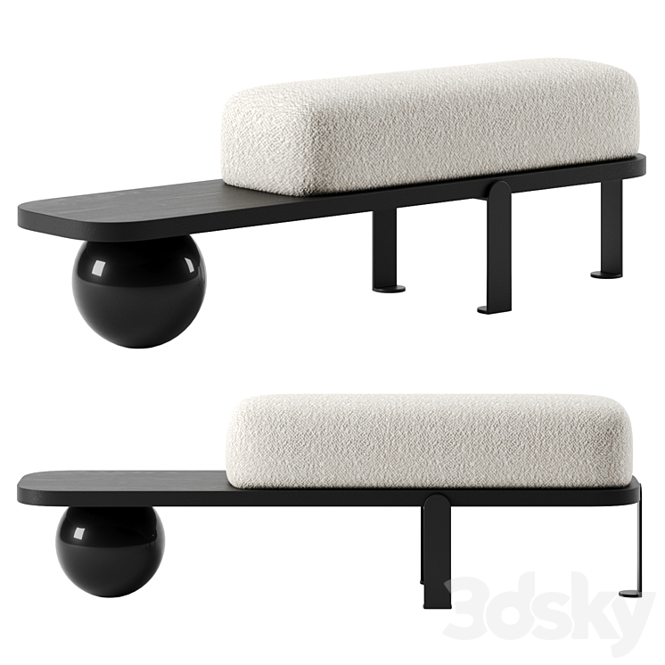 Goa Bench by LE BERRE VEVAUD 3DS Max Model - thumbnail 1