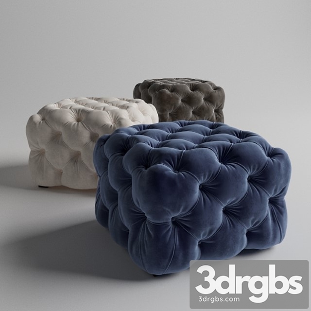 Grace tufted cube ottoman 2 3dsmax Download - thumbnail 1