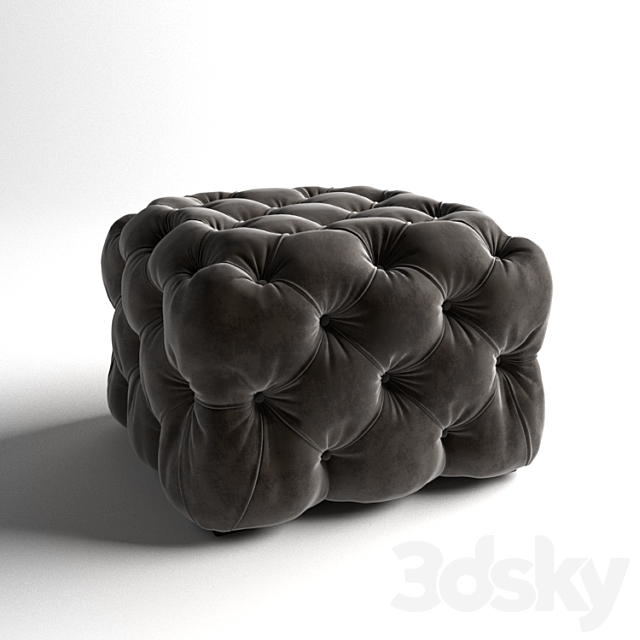 Grace Tufted Cube Ottoman 3ds Max - thumbnail 2