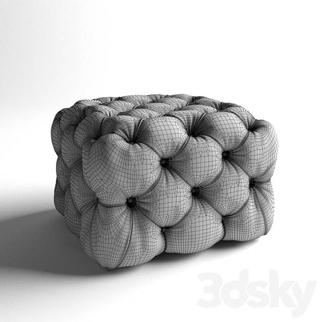 Grace Tufted Cube Ottoman 3ds Max - thumbnail 3