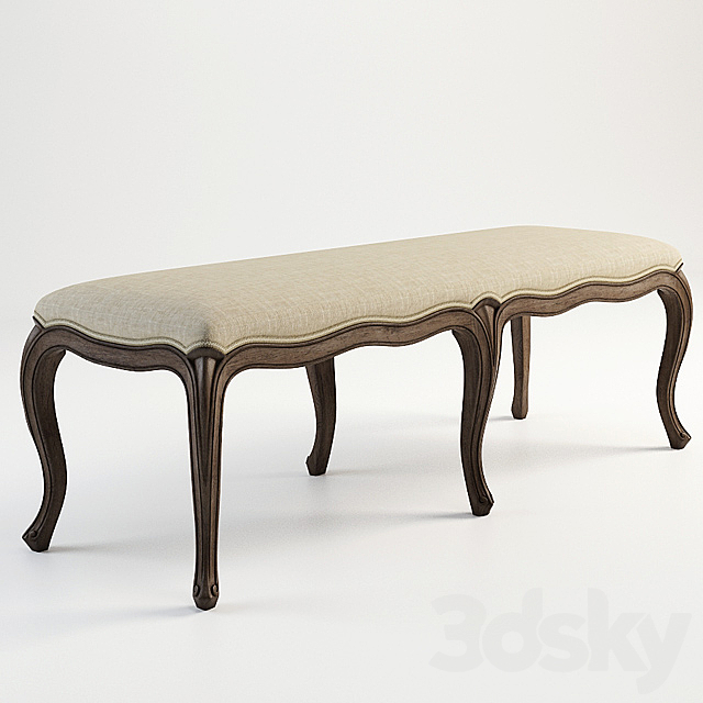 GRAMERCY HOME – Sheldon Bench 801.004-2N7 3DSMax File - thumbnail 1