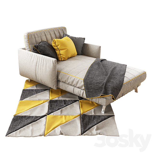 GRAY LOUNGING SOFA 3DSMax File - thumbnail 1