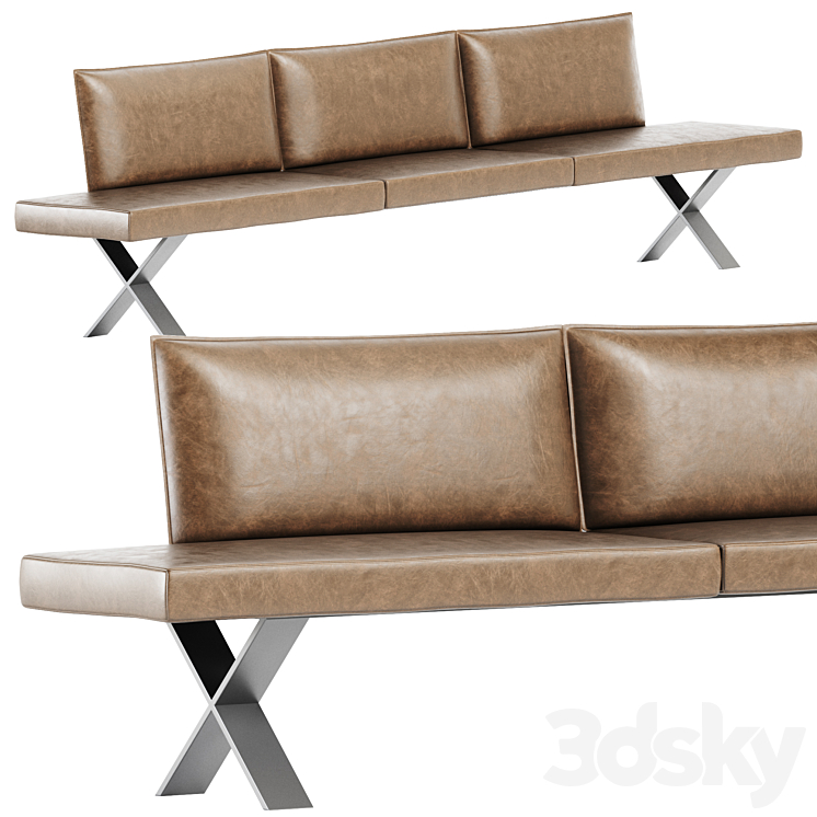 Haas Spencer Bench \/ Soft bench 3DS Max Model - thumbnail 1