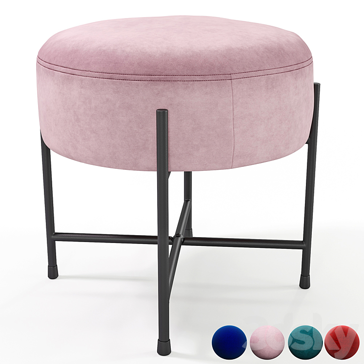 Halmar Niva pouf 3DS Max Model - thumbnail 1