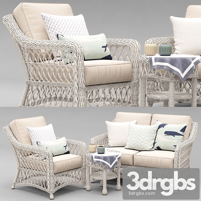 Hampton seating in ivory finish 2 3dsmax Download - thumbnail 1