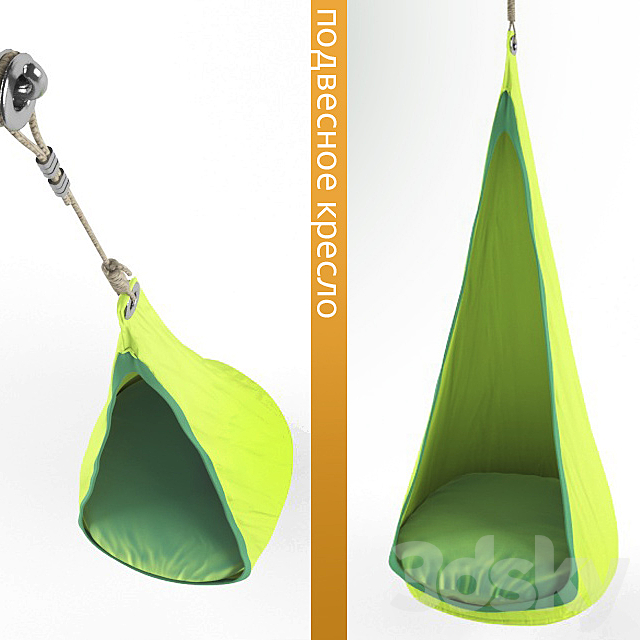 hanging chair hammock 3DS Max Model - thumbnail 1