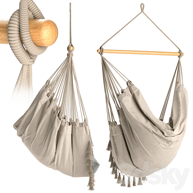 Hanging Hammock Chair KomorebiCollection 3DS Max Model - thumbnail 4