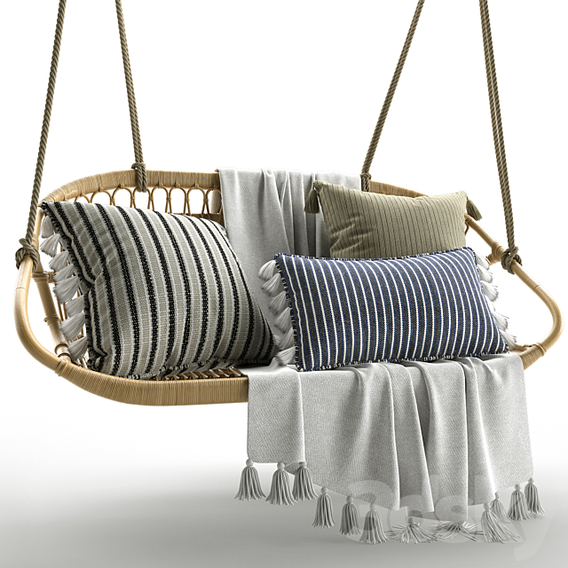 Hanging Rattan Bench Serena & Lily 3DSMax File - thumbnail 1