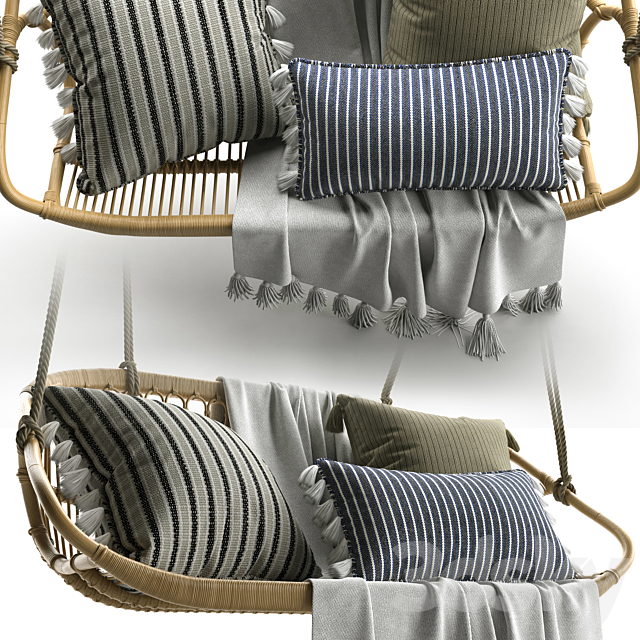 Hanging Rattan Bench Serena & Lily 3DSMax File - thumbnail 4