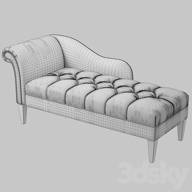 Harrison Tufted Chaise Lounge Midnight Blue 3DSMax File - thumbnail 2