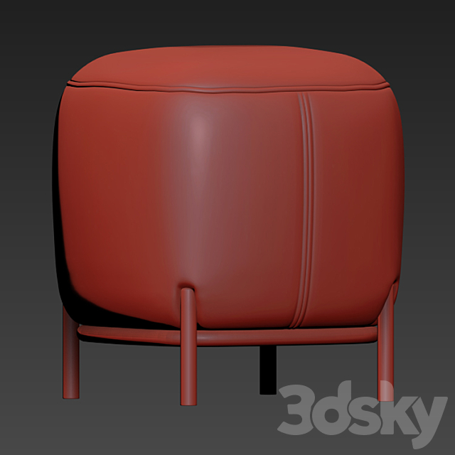 Hemlock Ottoman Fabric And Velvet 3ds Max - thumbnail 3