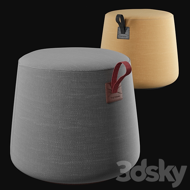 Hightower Round Pouf Most Modest 3DSMax File - thumbnail 1