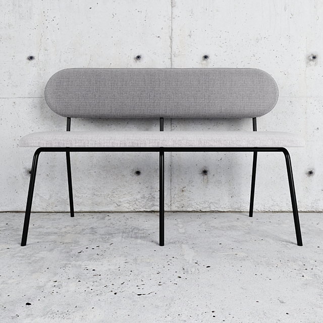 HKLiving – dining table bench gray 3DSMax File - thumbnail 2