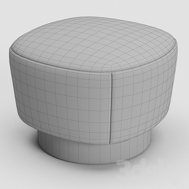 Holly Hunt Pouf Mesa Ottoman 3DS Max Model - thumbnail 3