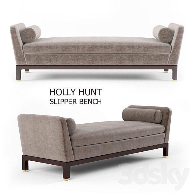 Holly Hunt SLIPPER BENCH 3ds Max - thumbnail 1