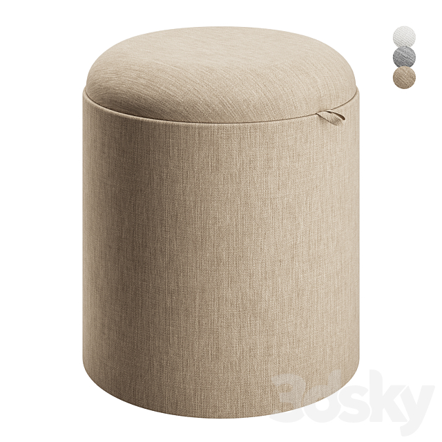 Hugge ottoman-table S 3ds Max - thumbnail 1