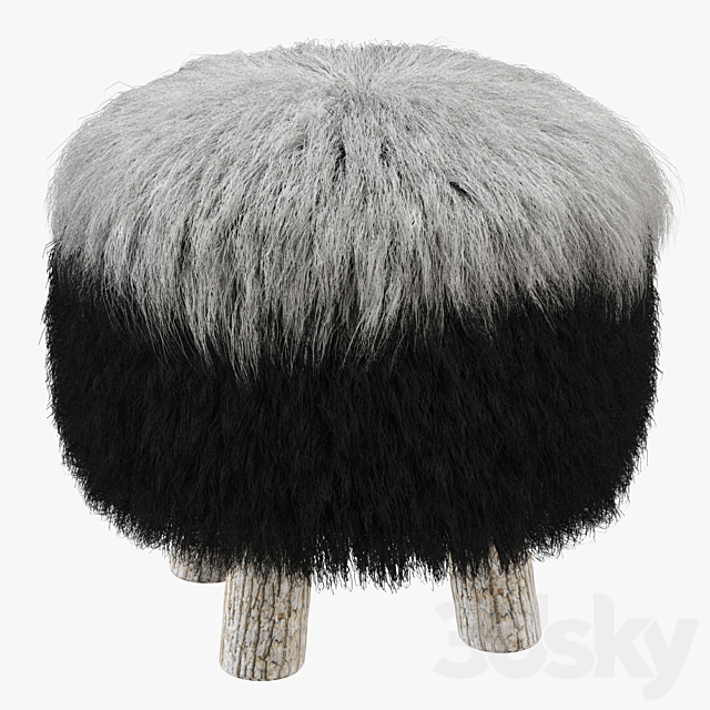 Icelandic Sheepskin chair 3ds Max - thumbnail 2